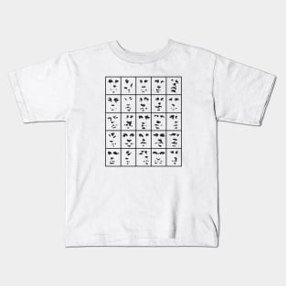 Shadow Shapes of Faces in a Grid Kids T-Shirt